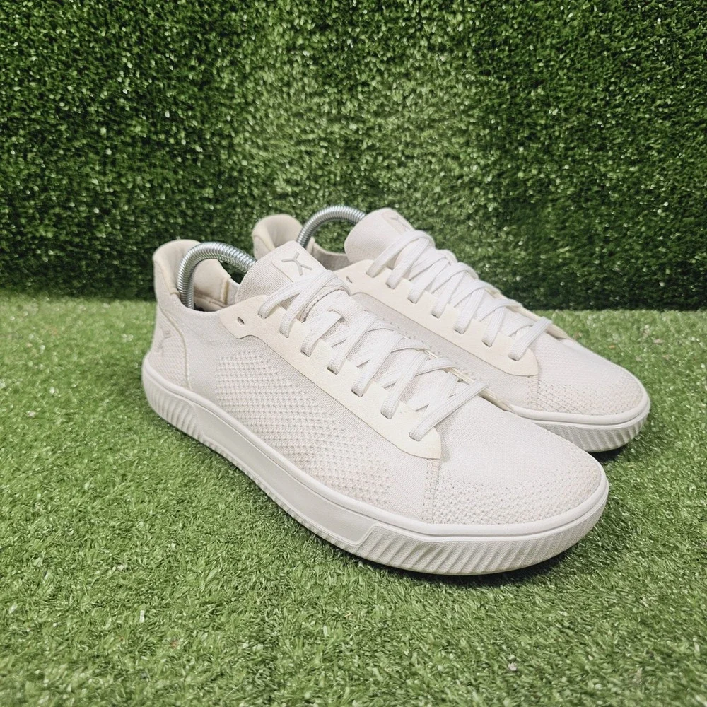 Flux Adapt Trainer Triple White Knit Minimalist Athletic Sneakers Mens Size 9